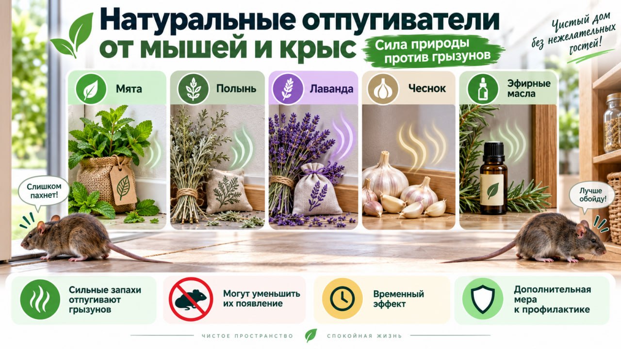 Природные репелленты: мята, полынь, лаванда, эфирные масла и другие запаховые барьеры